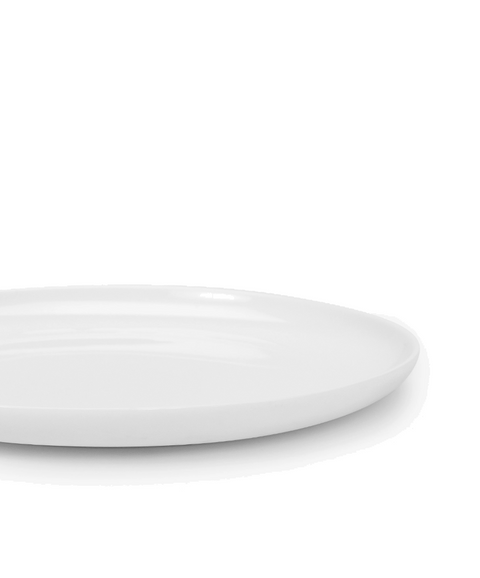 Base Dinnerware Bread plate low white Base - SERAX